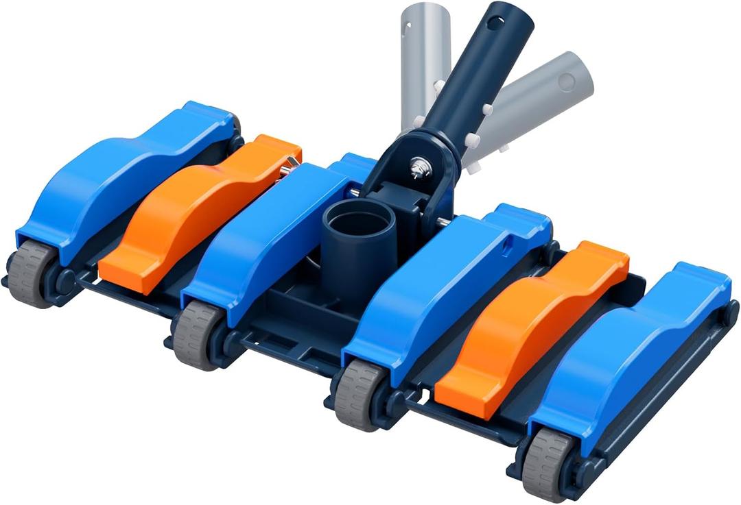 Commercial-Grade 4.4 LB Weighted Pool Vacuum Head with Swivel Handle, Professional Heavy-Duty Pool Vac Head with Streamlined Design, Debris Guide & Vinyl-Safe Wheels for Inground & Above Ground Pools