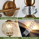 Piepooye Vintage Bathroom Lights Fixtures Gold Vanity Light with Glass Globe LampShade 3 Light Mid Century G9 Bulb Wall Sconce Indoor Vanity Light Over Mirror for Kitchen Bedroom Farmhouse Living Room