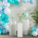 Baotree 3Pcs Square Pedestal Stands for Party, Metal Display Plinth Pillars for Wedding Ceremony Birthday Party Art Decor--23.6*9.4''(L), 21.7*8.3''(M), 19.7*7.1''(S)