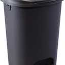 Rubbermaid Classic 13 Gallon Premium Step-On Trash Can with Lid and Stainless-Steel Pedal, Black Waste Bin for Kitchen/Home/Office/Garage