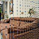 ave split Beaded Curtain Doorways Acrylic Hanging Heart Shape Door Beads String Curtains Tassel Room Divider Screen Decor for Doorway Window Living Room Wedding (043heart Blue, 39 inch x 78.7 inch)