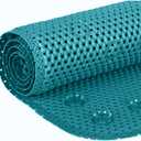 Deluxe Bathtub Mat Non Slip, Soft Foam Bath Mats for Bathroom Tub, Bathtub Mat with Drain Holes, Suction Cups- 36 X 17 - Sea Blue
