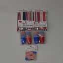 Patriotic Mini Plastic Disposable Cups, 2 oz, Red and Blue Shot Glasses with Stars, (2 pack) 40 Count total, Party Straws, Party Picks 