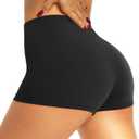 QGGQDD Workout Biker Shorts for Women - 3"/5" High Waisted Tummy Control Spandex Booty Shorts for Gym Yoga Volleyball (Black, XL)