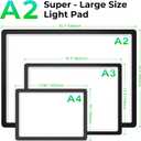 Bawaslom A2 Rechargeable LED Light Board,25.2"x18.4" Extra Large Light Pad with 5000mAh Battery,Magnetic Attraction,Lightbox for Tracing,Drawing,Sketching,Diamond Painting,Vinyl Weeding