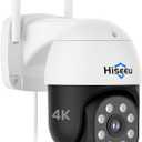 Hiseeu 4K 8MP Security Camera Outdoor, Wireless Home Security Camera with Pan & Tilt, WiFi Pro 2.4/5GHz, Auto Tracking, Color Night Vision, Two Way Audio, IP66, Plug in, No Subscription