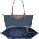 LOUKAYCCI Felt Purse Organizer Insert for Longchamp Le Pliage L Handbag Insert (Dark Blue, Large)