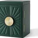 BIQI MUSSE Jewelry Box for Women, 6Tier Large Jewelry Organizer Box with Mirror, 5 Drawers for Rings Earrings Necklace Bracelets, Exquisite Metal Handle, Dark Green