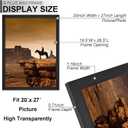 A PLUS MAX 20x27 Frame, Black Engineered Wood Picture Frame for 20 x 27 Inch Puzzle Poster Photo, Light Weight 20 by 27 Poster Frame with Wood-grain for Wall - 1 Pack/Black/20 x27