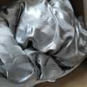 Satin Sheets Queen Size, Luxury Jacquard Striped Dark Grey Bedsheets with Elastic Corner Straps, Similar to Silk Sheets Set 4 PC with 1 Deep Pocket Fitted Sheet, 1 Flat Sheet, & 2 Pillowcases