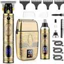 Saoilli Professional Hair Trimmer Hair Clippers for Men, Nose Hair Trimmer Men's Shaver Set,Cordless T-Blade Beard Trimmer Barber Clippers,Electric Foil Shavers Razor for Men Haircutting Kit