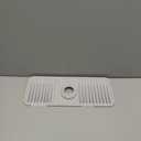 14.6 inch Faucet Mat for Kitchen Sink Splash Guard[7 Slope Fast Self-draining][Snap Lock Fit]Kitchen Sink Faucet Mat Splash Guard Kitchen Sink Area Water Splash Guard Behind Faucet Draining Mat (Light Gray)