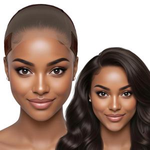 Max Lace Wig Caps For Women Non Slip Lace Front - Breathable Adjustable Wig Grip Cap For Glueless Wigs Securely in Place, Wig Reusable HD Lace Cap with Headband, One Size Fits Most (Brown)