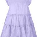 AGQT Toddler Girls Ruffle Dress Sleeveless Flower Girls Swiss Dots Flowy Pleated Party Dress Easter Dresses Size 11-12 Years