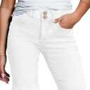 Sidefeel Women's Jean Shorts High Waisted Stretchy Bermuda Folded Hem Denim Summer Shorts (White, L)