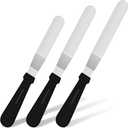Icing Spatula, Offset Spatula, Stainless Steel with PP Plastic Handle Cake Decorating Frosting Spatula (6+8+10 inch, Black)