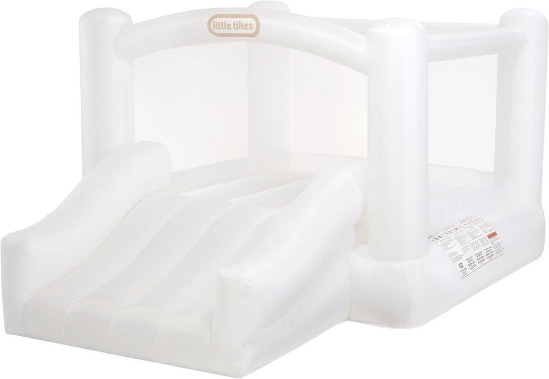 Little Tikes Cloud Collection Jr. Jump 'n Slide Bouncer — White, Active Play, Outdoor Bouncer, Boys and Girls Ages 2-8 Years, One Size