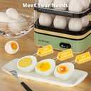 Evoloop Rapid Egg Cooker Electric 12 Eggs Capacity, Soft, Medium, Hard Boiled, Poached, Omelet Maker Egg Poacher & Vegetable Steamer, BPA Free TrayGreen