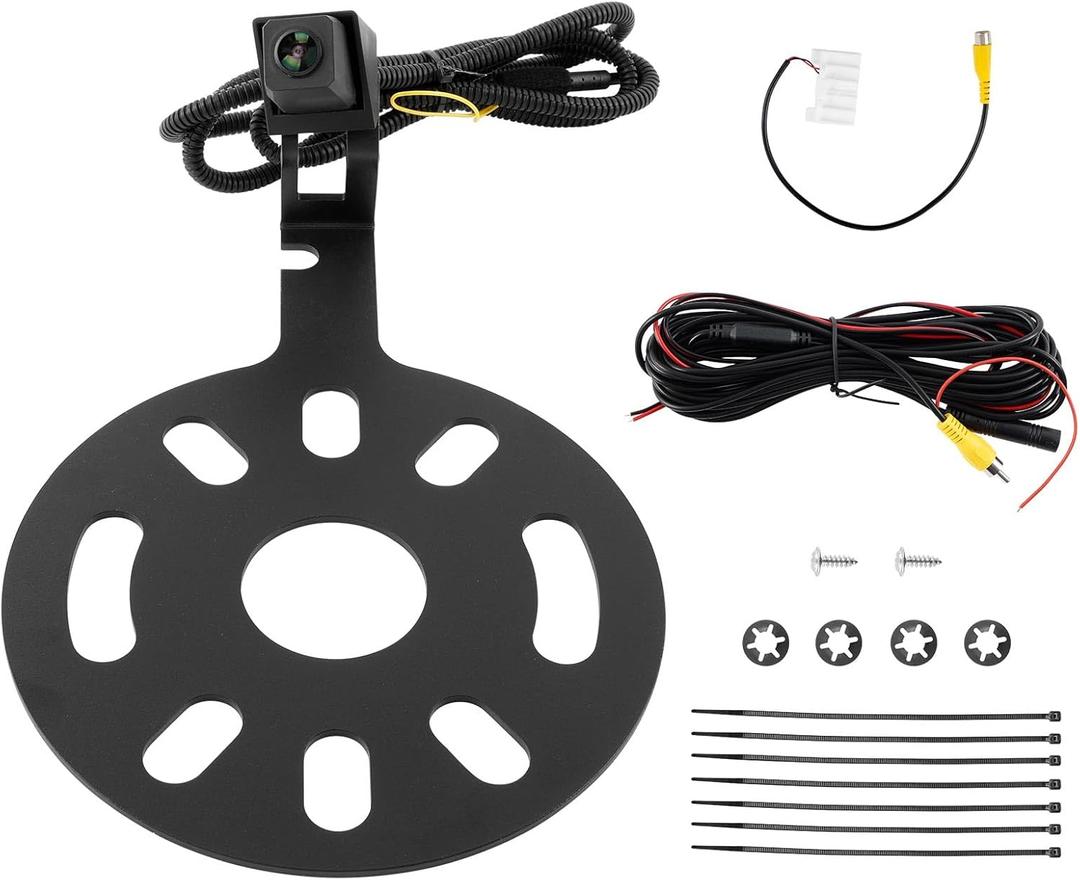Rear View Backup Camera Compatible with 2007-2018 Jeep Wrangler JK Spare Tire Mount, Parking Assist Back Up Camera, Removable Camera Guidelines with OEM Monitor Adapter