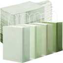 Tenceur 100 Pcs Sage Green Gift Bags Sage Green Kraft Paper Bags with Handles Medium Gift for Wedding Baby Shower Bridal Shower Shopping Party Favor Boutique Business