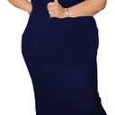 YeGine Women Plus Size Sleeveless Bodycon Maxi Dresses Sexy Slim Tank Dresses (4XL-navy Blue)