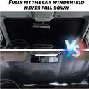 Upgrade Windshield Sun Shade with USA Flag for Ford F150 2015-2020, Foldable Windshield Sun Visor Blocks UV Rays