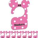 2 x JMOST Girl Baby Closet Dividers for Nursery Closet Organizer, Newborn to 24 Months Size Clothes, Cute Pink Hangers with Size Dividers, Double Sided