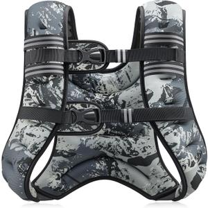 ZELUS Weighted Vest, 16lb Weight Vest with Reflective Stripe for Workout, Strength Training, Running, Fitness, Muscle Building, Weight Loss, Weightlifting (Urban Gray Camo)
