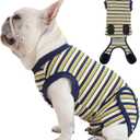 Recovery Suit for Dogs - Dog Surgery Recovery Suit Female Spay, Soft Dog Onesie for Surgery Female,Dog Cone Alternative Surgical Recovery Suit,Abdominal Wounds Suit (Yellow Stripe, X-Large)