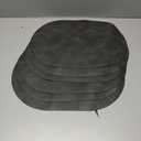 ADRIMER Placemats, Heat Resistant Oval Placemats Set of 6 Washable 12 x 17 Inch, Waterproof Table Mats, Wipeable Pu Place Mats for Kitchen, Dark Grey