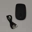 Gizdot Wireless Mouse for Laptop/ MacBook Air/ Pro & iPad, Mouse Jiggler Mode Bluetooth 5.2/ 2.4G Rechargeable Silent Click 3-Level DPI Slim Portable USB-A&C Receiver (Mouse Jiggler Mode, Black)