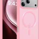 Magnetic for iPhone 17 Pro Case, [Anti-Slip] [Military-Grade Drop Protection] [Camera Protection] Skin-Friendly Slim Matte Shockproof Protective for iPhone 17 Pro Phone Case, Pink