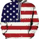 Men's American Flag 3D Print Hoodie Casual Funny Hooded Pullover (XXXL)