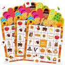 JUESMOS Thanksgiving Bingo Game for Kids Adults Fall Thanksgiving Games Bingo Cards 24 Players Turkey Bingos Games Cards Thanksgivings Game Supplies for School Classroom Family Activities Party Favors