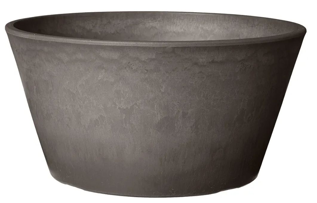 PSW Pot TD25DC Collection Shallow Bulb Pan Planter for Succulents, Bonsai, Fairy Gardens, Herbs, 10-inch, Dark Charcoal