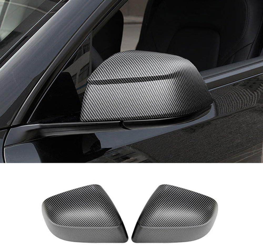 ABS Side Mirror Covers for Tesla Model Y Juniper, Compatible With 2025 2026 Model Y Juniper Rearview Mirror Cap Guards Anti-Scratch & UV Protection (MY Juniper - Matte Carbon Fiber Pattern)