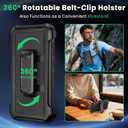 Samsung Galaxy S25 Case, Heavy Duty Protective Case Rugged Shockproof Phone Cover with Belt Clip Holster/Kickstand for Samsung Galaxy S25 (Black, S25)