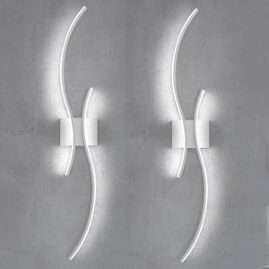 CANEOE Modern Led Wall Light Set of 2, 39inch Indoor Led Wall Sconce Lighting, Bathroom Vanity Light Fixtures Over Mirror for Living Room Hallway Bedroom Bedside Wall Lamp (White,6000K,2 Packs)