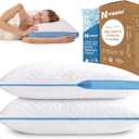 Nappler Side and Back Sleeper Pillow for Neck and Shoulder Pain Relief-Shredded Memory Foam Bed Pillow for Sleeping - 100% Adjustable Fill - Standard Size Set of 2 Washable Case. Extra Fill Included