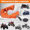 Motorcycle Lock Anti Theft Heavy Duty, Motorcycle Handlebar & Brake Lock with Helmet Lock, Bike Lock, Universal for All Bike Motorcycle Orange