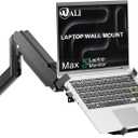 WALI Laptop Wall Mount, Fully Adjustable Laptop Arm Fits 10 to 17" Notebook, 2-in-1 Monitor Wall Mount for 17 to 32" Computer Screen, Holds up to 15.4-22lbs(GSWM001NLP), Black