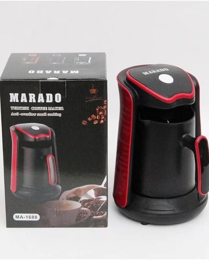 MARADO Turkish Arabic Greek Coffee Pot Maker Electric Machine 110v US PLUG 100% BPA-free, 1-4 Cups Brewing Capacity with Cook Sense Technology, Anti - Overflow cooking