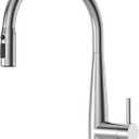 Brushed Nickel Kitchen Faucet, 18-Inch High Arc, Single Handle Stainless Steel Sink Faucets 1 or 3 HoleKitchen Sink Faucets with Pull Down Sprayer, Brushed Nickel 
