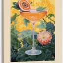 GyXzodonti Passionfruit Martini Cocktail posters retro cocktail wall art Cocktail Drink Wall Decor Vintage bar cart decor Kitchen Home Bar Cart Club Decor Canvas Print 16x24inch Framed (16L" x 24W", style-7-Framed)