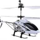 Syma S107G 3 Channel RC Helicopter with Gyro, White and silver