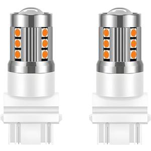 2PCS Car LED Turn Signal Bulbs, 3157 T25 Super Bright Vehicle Blinker Turn Signal Light for Front Rear, Automotive Brake Backup Reverse Lamp Replacement, Universal for Vehicles (Yellow)