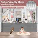 85 Inch Retractable Baby Gates Extra Wide Retractable Dog Gate for Wide Openings Indoor Outdoor Retractable Gate Mesh Dog Gates for The House Extra Wide Baby Gate Retractable Gates for Dogs, (33" Tall X 85" Wide), Gray