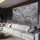 Artexist Canvas Wall Art/Grey Wall Decor 29"x58"/ Plum Blossom Oil Paintings/Large Artwork Wall for Living Room Bedroom Office Kitchen Home Decoration