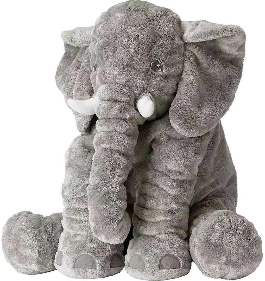 Giant Stuffed Animals Doll Elephant Stuffed Animal, 24" Stuffed Elephant Plush Toy Gifts for Girls Boys Gray