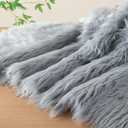 Faux Fur Fluffy Crafts Fabric 23.6x59 inch Grey, Long Pile Shaggy Fur Fabric for Costume, Halloween Decoration, Home Sewing, Craft Arts Supply, Upholstery, Christmas Plush Furry Material
